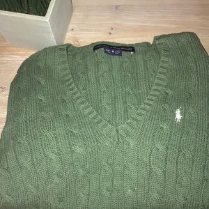 Medium Green V Neck Ralph Lauren Sweater